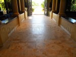 Limestone tile floors deep cleaned and sealed with a color enhancing impregnator.