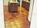 Mexican Saltillo paver tile completely stripped to bare tile and sealed with water based acrylic paver sealer.  (medium shine)